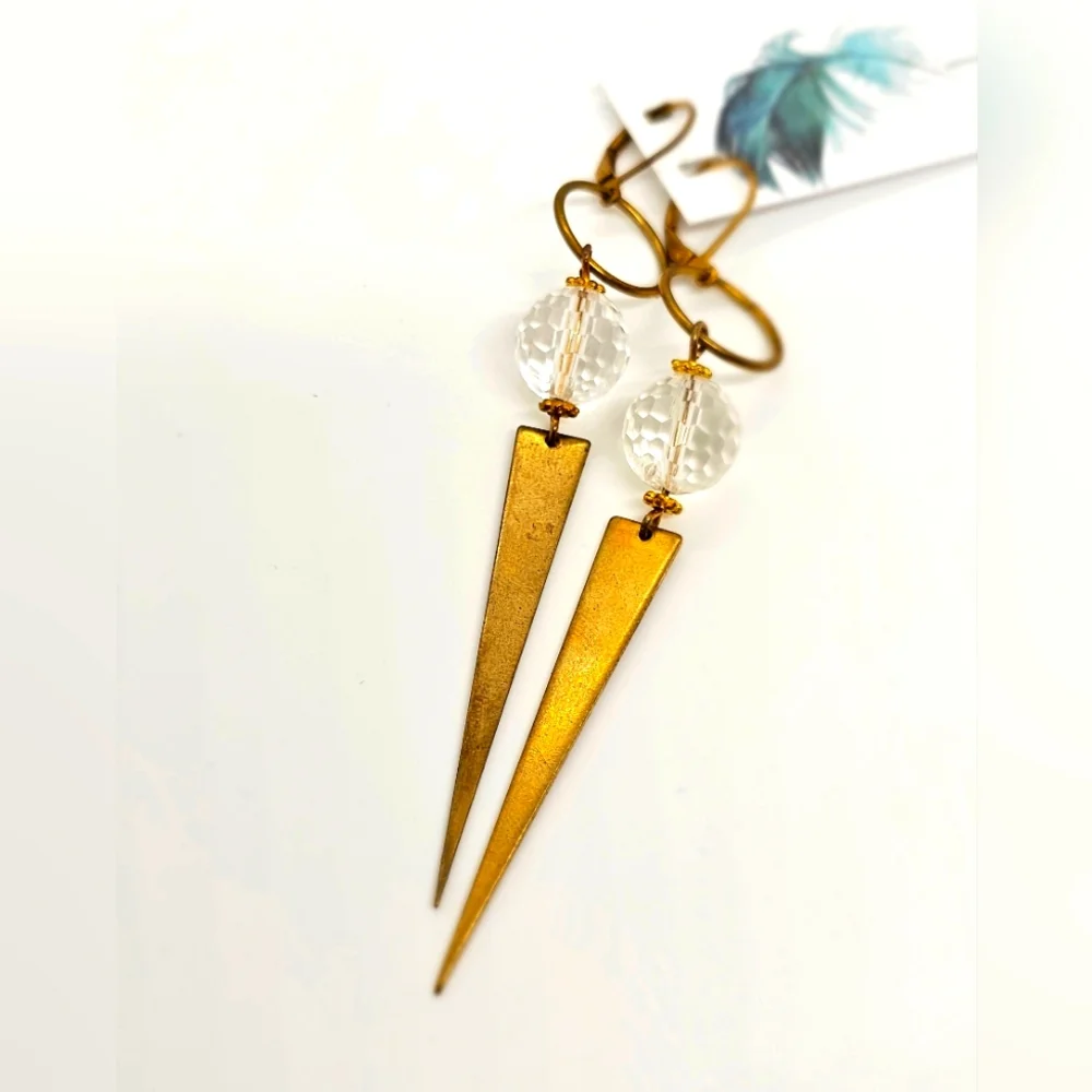 NWT Brass Point Boutique Series Faceted Quartz Earrings 🔮💎⏬️